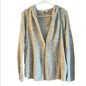 Moth gray alpaca cardigan sweater
